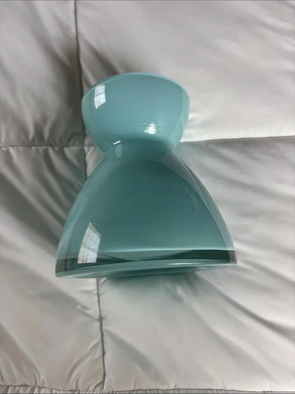 Crate & Barrel Zest Glass  6” Vase Blue